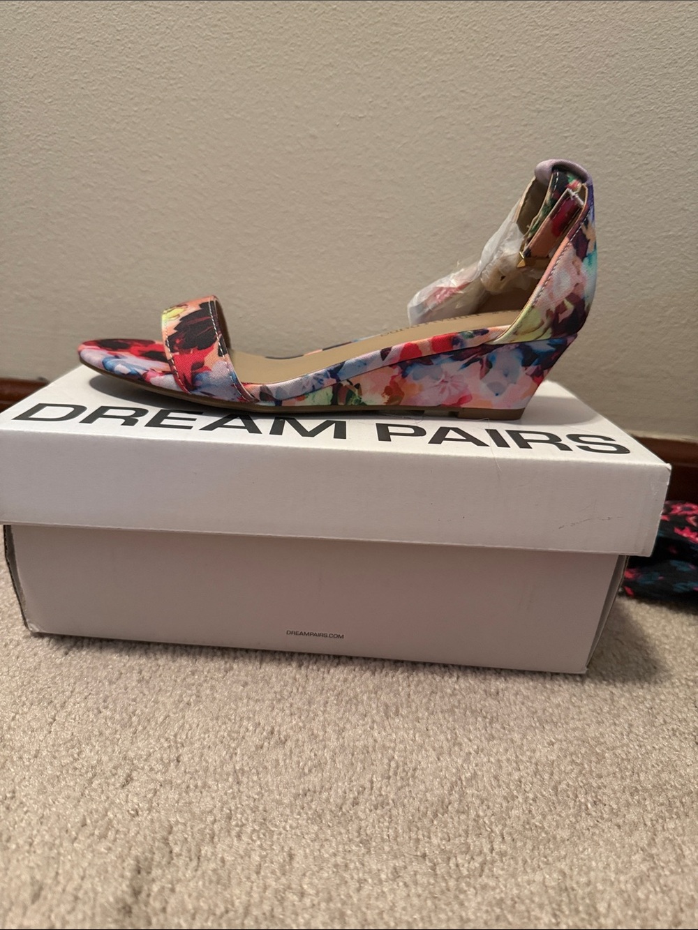 Dream Pairs Floral Ankle-Strap Wedge Sandals - Multicolor